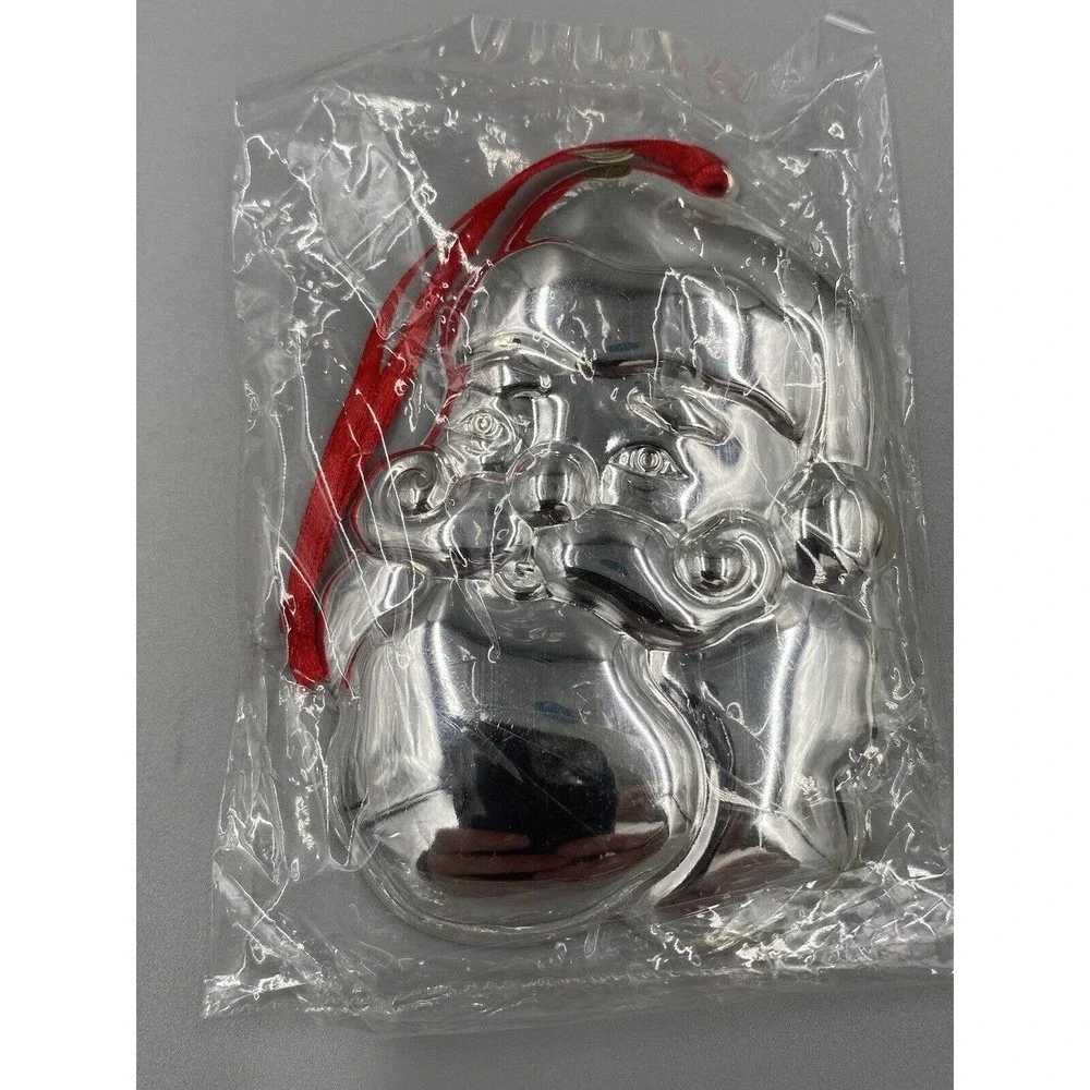 Vtg Royal Limited 3”‎ Silver Santa Claus Christmas Ornament Kaufmann’s